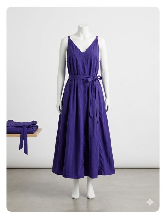Athleta Dresses & Skirts - Athleta Canopy Parachute Maxi Dress Poseidon Purple Small Side Pockets V-neck
